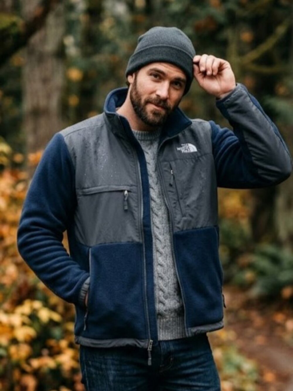 Vintage The North Face Denali Polartec Fleece Jacket Mens M Blue Gray Full Zip